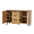 Sideboard Buffet Cabinet with Storage, Wood Coffee Bar Cabinet, 47.2  Kitchen Cabinet with 3 Drawers & 2 Doors