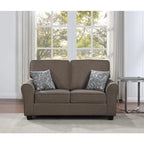2Pc Chenille Upholstered Sofa Set w/ Pillows Living Room Couch Loveseat