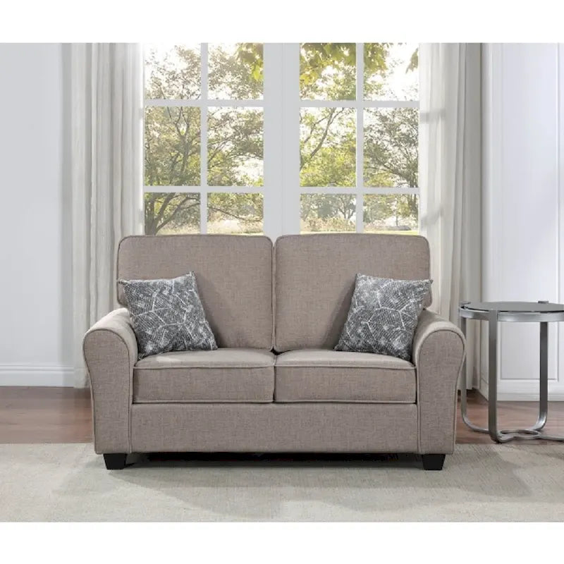 2Pc Chenille Upholstered Sofa Set w/ Pillows Living Room Couch Loveseat