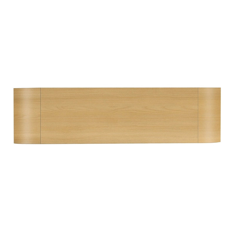 4-door Curved Corner Design Wavy Door Panel Cabinet with Adjustable Shelves, Suitable for Study, Living Room and Entrance