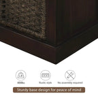 Entryway Bench with 3 Removable Rattan Baskets