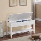 Solid Wood Shoe Bench with Storage