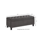 Upholstered Tufted Button Storage Bench with Spindle Wooden Legs - 45x18x18H