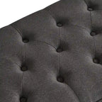 Upholstered Tufted Button Storage Bench with Spindle Wooden Legs - 45x18x18H