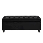 Upholstered Tufted Button Storage Bench with Spindle Wooden Legs - 45x18x18H