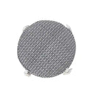 HomeRoots 18  Black Cotton Cylinder Geometric Pouf Ottoman