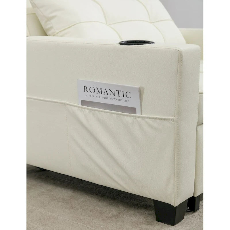 Futon Chair Bed Convertible Chair 3-in-1 Pull Out Sleeper Chair Beds with USB Ports