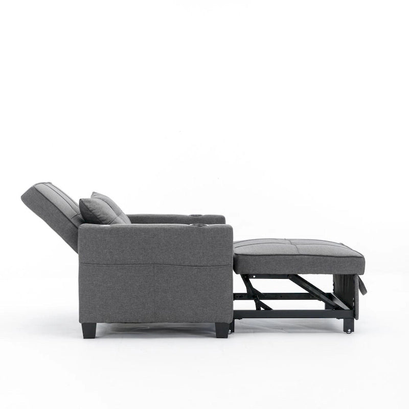 Futon Chair Bed Convertible Chair 3-in-1 Pull Out Sleeper Chair Beds with USB Ports