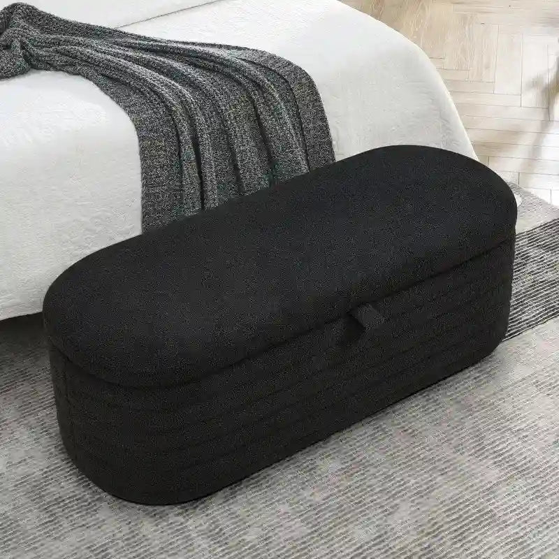 45.5 L Upholstered Fabric Storage Bench Ottoman