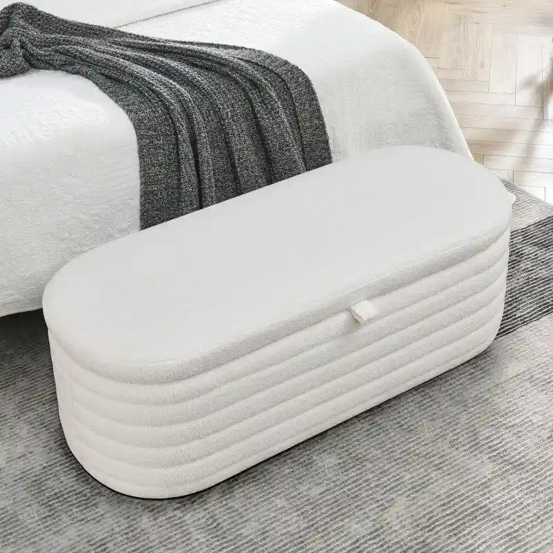 45.5 L Upholstered Fabric Storage Bench Ottoman