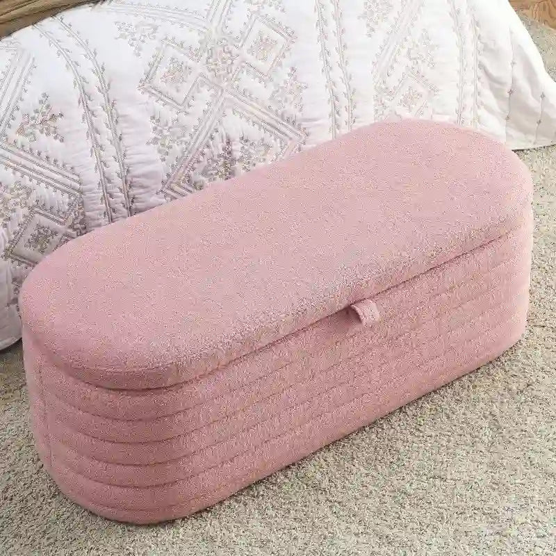 45.5 L Upholstered Fabric Storage Bench Ottoman