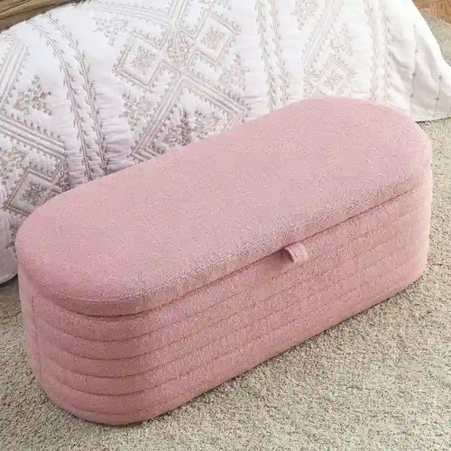 45.5 L Upholstered Fabric Storage Bench Ottoman