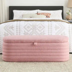 45.5 L Upholstered Fabric Storage Bench Ottoman