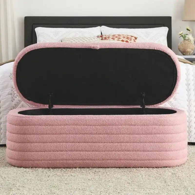 45.5 L Upholstered Fabric Storage Bench Ottoman