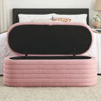 45.5 L Upholstered Fabric Storage Bench Ottoman