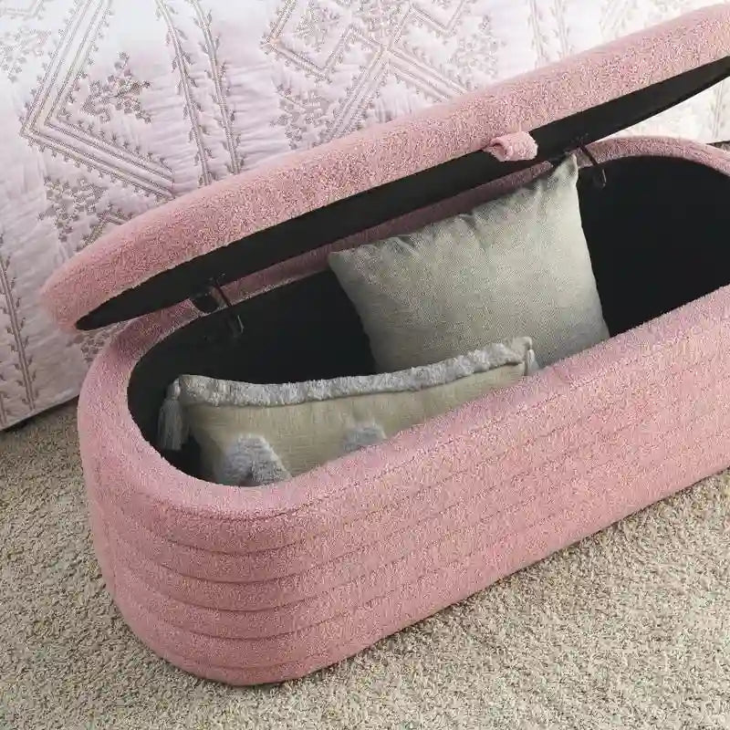 45.5 L Upholstered Fabric Storage Bench Ottoman