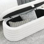 45.5 L Upholstered Fabric Storage Bench Ottoman