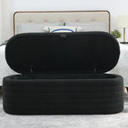 45.5 L Upholstered Fabric Storage Bench Ottoman