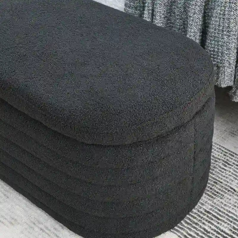 45.5 L Upholstered Fabric Storage Bench Ottoman