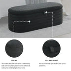 45.5 L Upholstered Fabric Storage Bench Ottoman