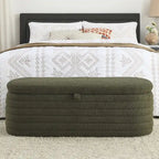 45.5 L Upholstered Fabric Storage Bench Ottoman