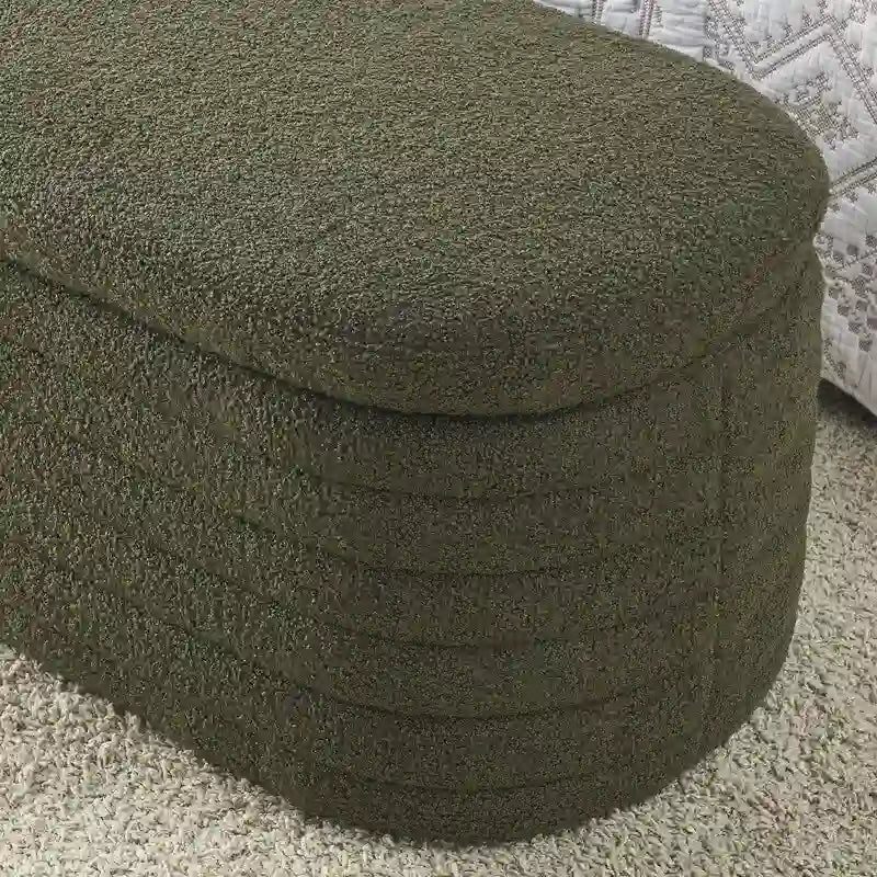 45.5 L Upholstered Fabric Storage Bench Ottoman