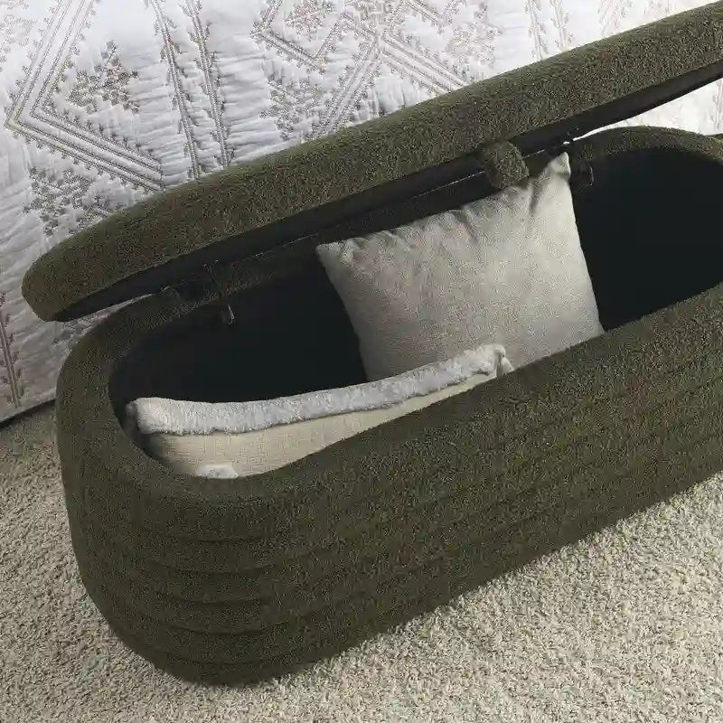 45.5 L Upholstered Fabric Storage Bench Ottoman
