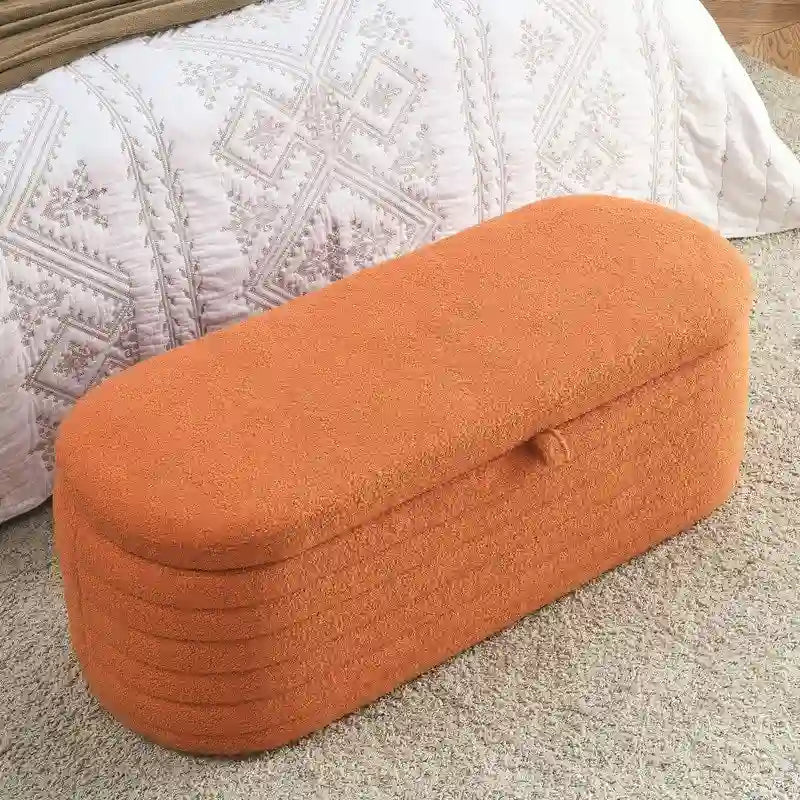 45.5 L Upholstered Fabric Storage Bench Ottoman
