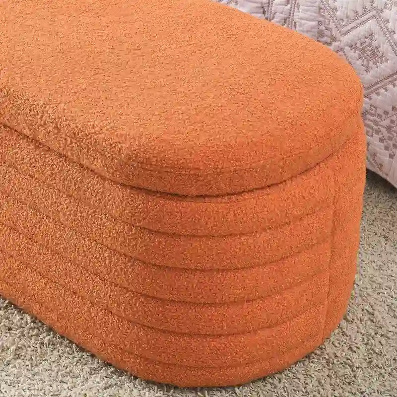 45.5 L Upholstered Fabric Storage Bench Ottoman