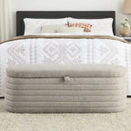 45.5 L Upholstered Fabric Storage Bench Ottoman