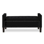 Upholstered Tufted Button Storage Bench with nails trim
