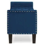 Upholstered Tufted Button Storage Bench with nails trim