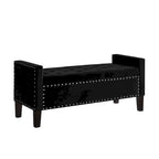 Upholstered Tufted Button Storage Bench with nails trim