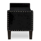 Upholstered Tufted Button Storage Bench with nails trim