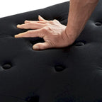 Upholstered Tufted Button Storage Bench with nails trim