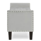 Upholstered Tufted Button Storage Bench with nails trim