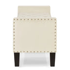 Upholstered Tufted Button Storage Bench with nails trim