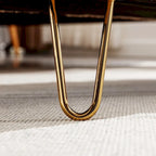 Modern Upholstered Storage Ottoman Bench with Metal Legs