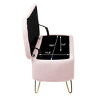 Modern Upholstered Storage Ottoman Bench with Metal Legs