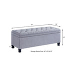 45  Linen Fabric Storage Stool with Spindle Wood Legs