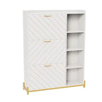 Shoe Cabinet with 3 Flip Drawers & Open Shelves,Modern Entryway Shoe Storage Cabinet Slim, Narrow Hidden Shoe Rack