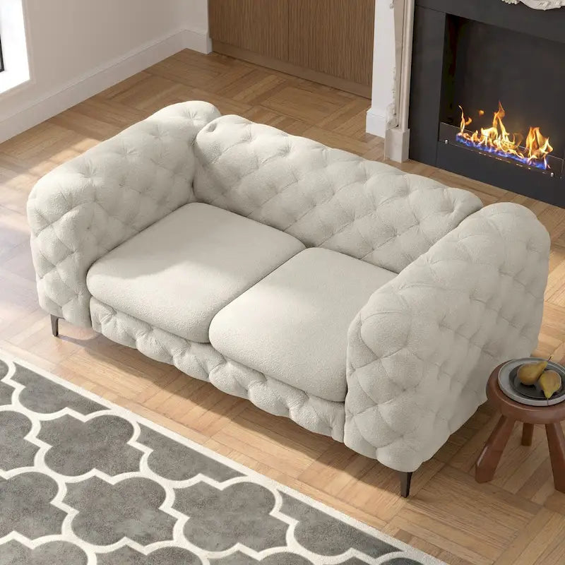 Corvus Chesterfield Aosta Tufted Velvet Loveseat