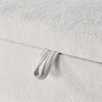 Oval Ottoman Storage Chenille Fabric Bench with Large Storage Space