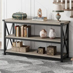 47.2  3 Tier Narrow Entryway Table, Console Table with Metal Frame