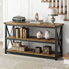 47.2  3 Tier Narrow Entryway Table, Console Table with Metal Frame