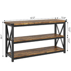 47.2  3 Tier Narrow Entryway Table, Console Table with Metal Frame