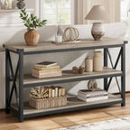 47.2  3 Tier Narrow Entryway Table, Console Table with Metal Frame