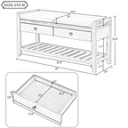 Entryway Storage Shoe Rack Bench with Cushioned Seat and Drawers
