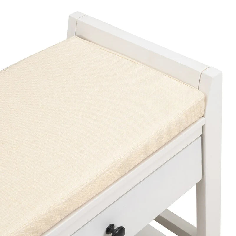 Entryway Storage Shoe Rack Bench with Cushioned Seat and Drawers
