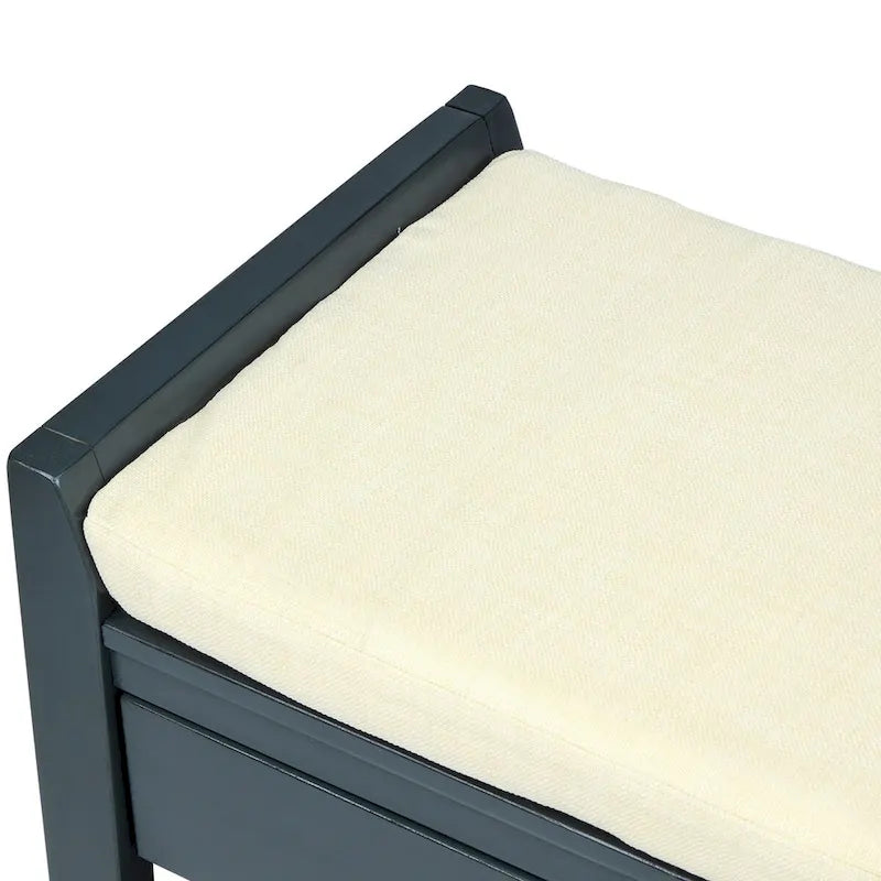 Entryway Storage Shoe Rack Bench with Cushioned Seat and Drawers